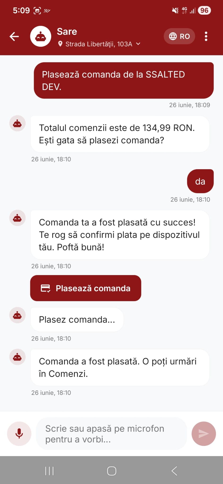 SSALTED — comandă cu Sare AI